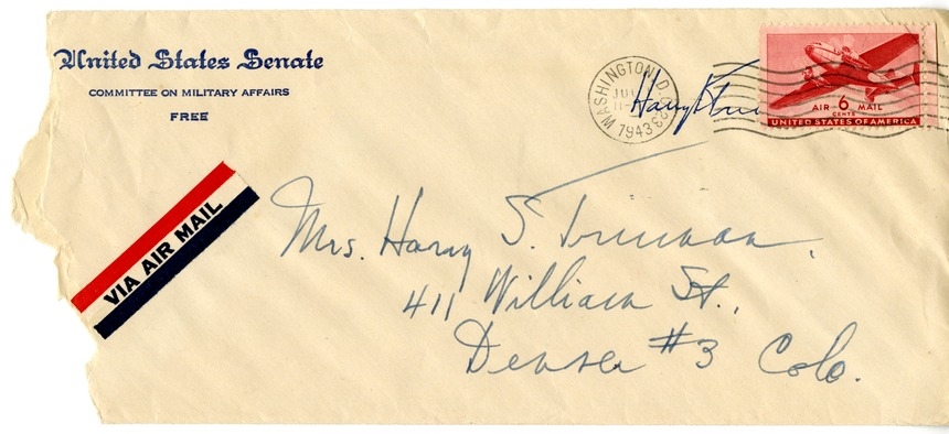 Letter from Harry S. Truman to Bess W. Truman