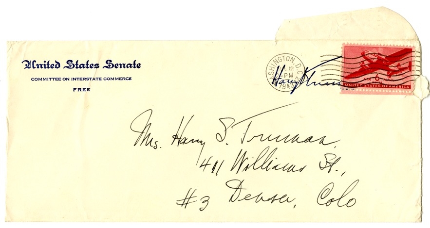 Letter from Harry S. Truman to Bess W. Truman