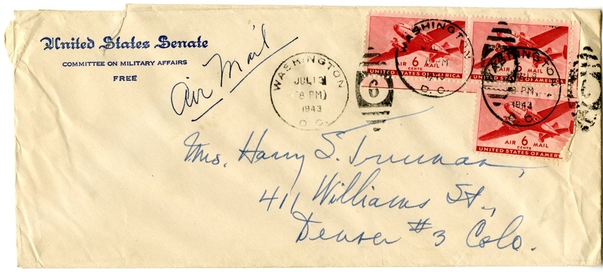 Letter from Harry S. Truman to Bess W. Truman