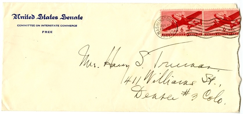 Letter from Harry S. Truman to Bess W. Truman