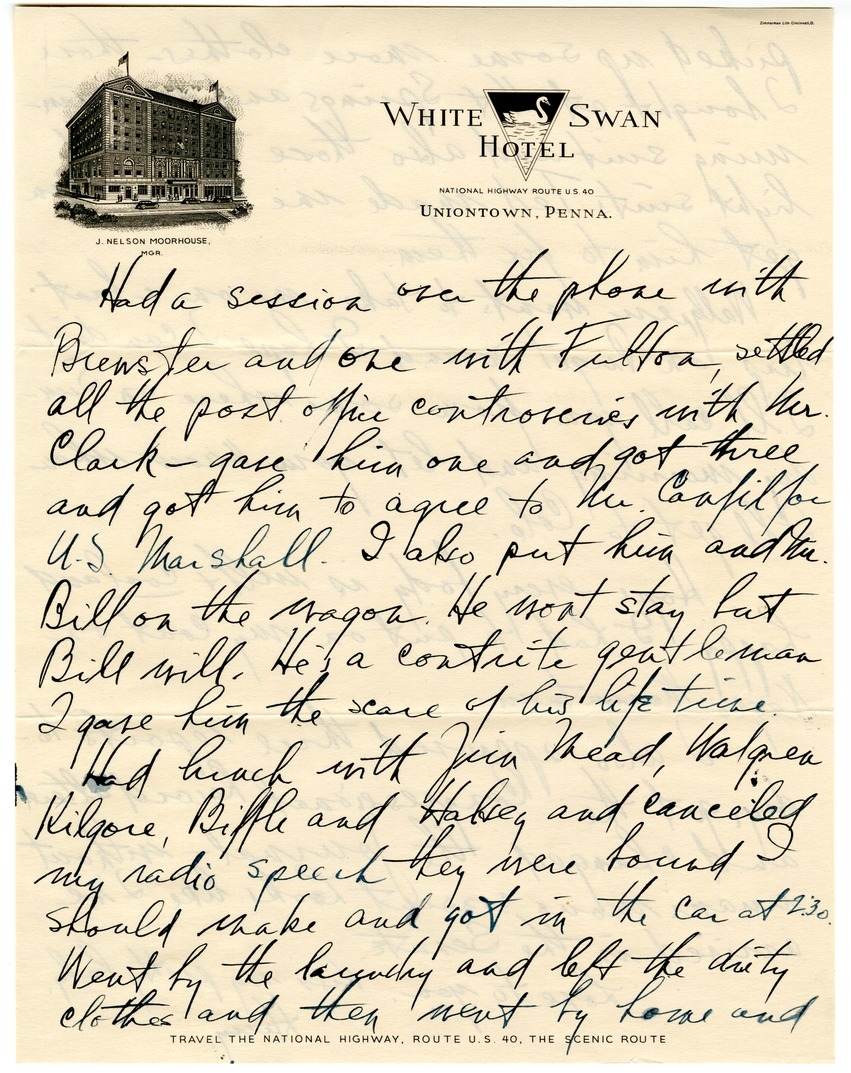 Letter from Harry S. Truman to Bess W. Truman