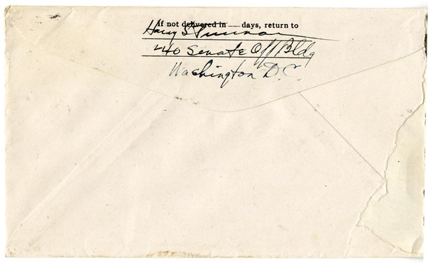 Letter from Harry S. Truman to Bess W. Truman