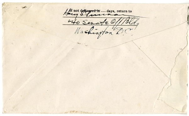 Letter from Harry S. Truman to Bess W. Truman