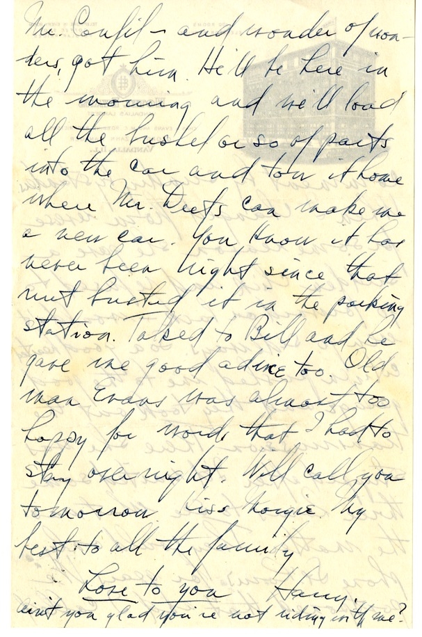 Letter from Harry S. Truman to Bess W. Truman