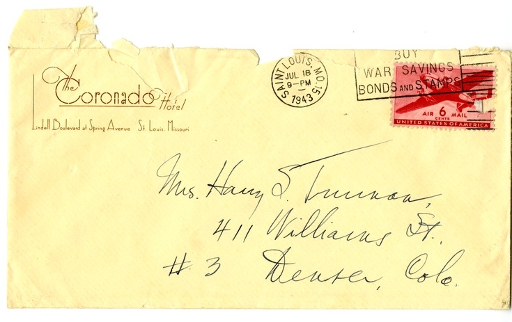 Letter from Harry S. Truman to Bess W. Truman