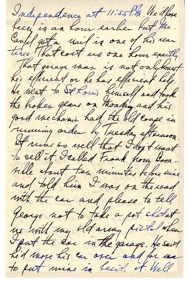 Letter from Harry S. Truman to Bess W. Truman