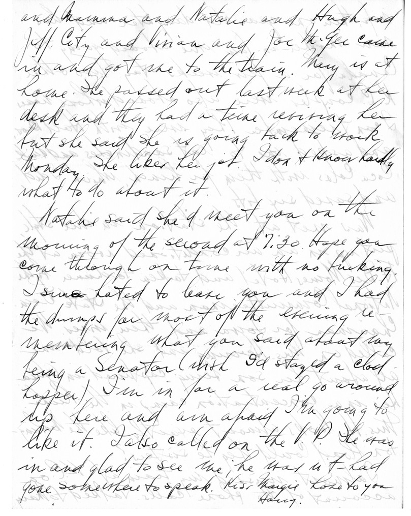 Letter from Harry S. Truman to Bess W. Truman