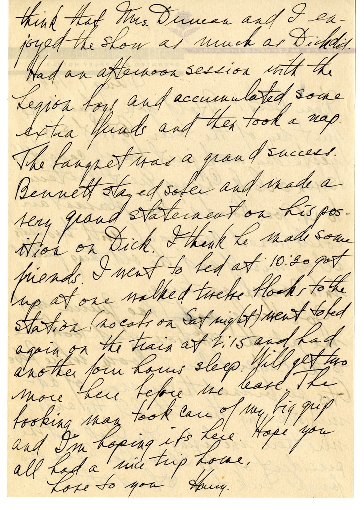 Letter from Harry S. Truman to Bess W. Truman