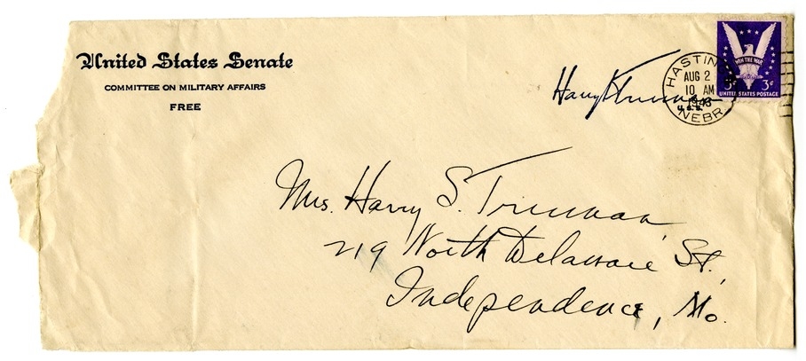 Letter from Harry S. Truman to Bess W. Truman