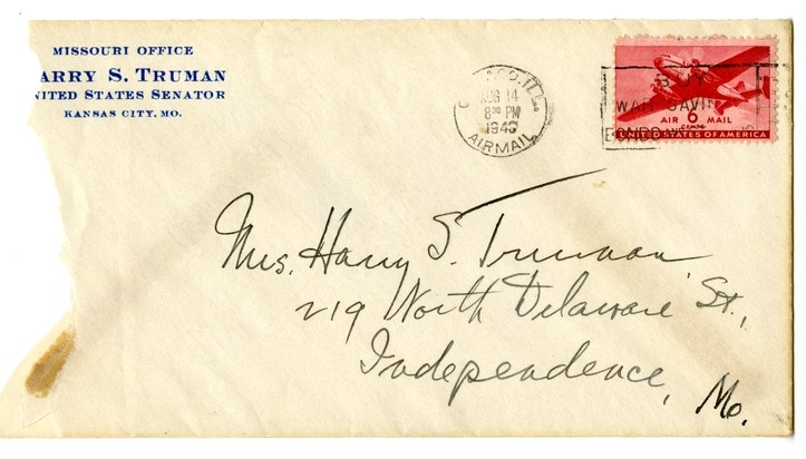 Letter from Harry S. Truman to Bess W. Truman