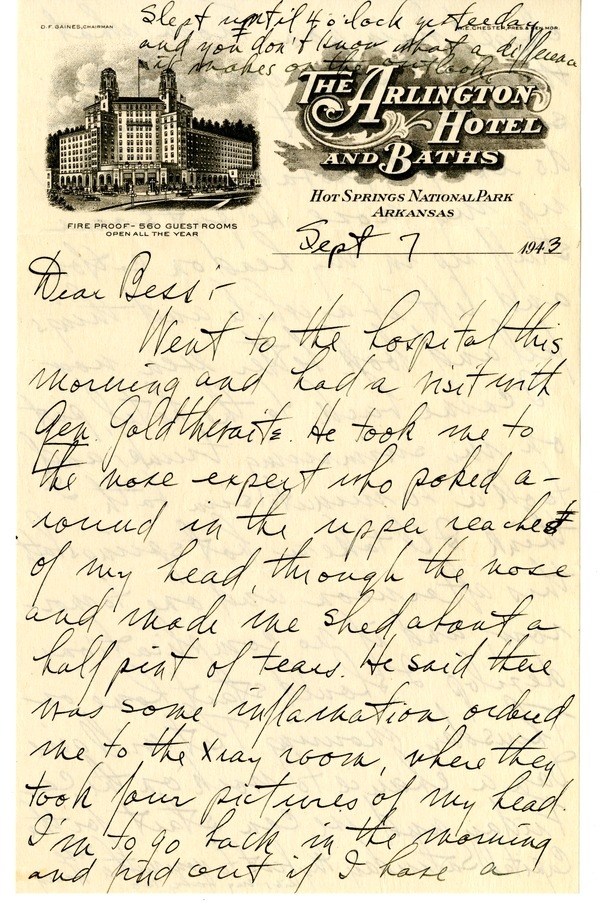 Letter from Harry S. Truman to Bess W. Truman