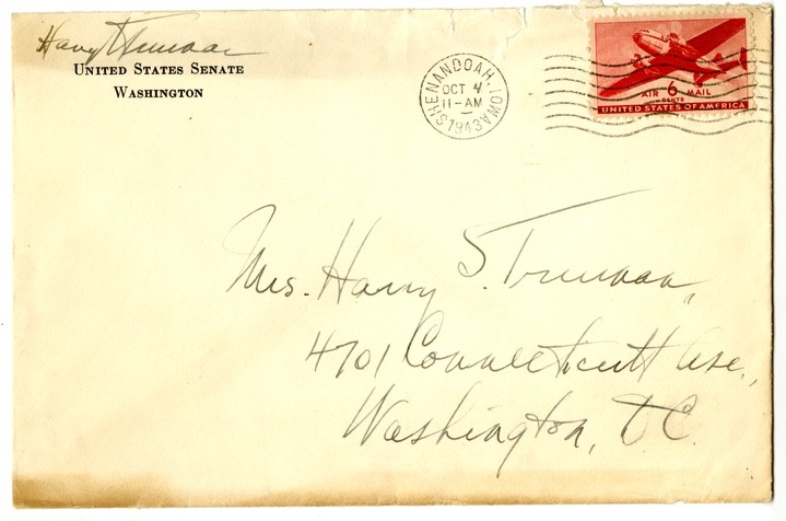 Letter from Harry S. Truman to Bess W. Truman