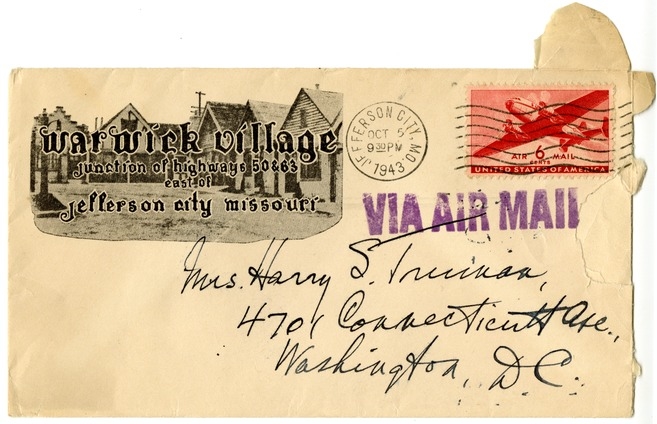 Letter from Harry S. Truman to Bess W. Truman