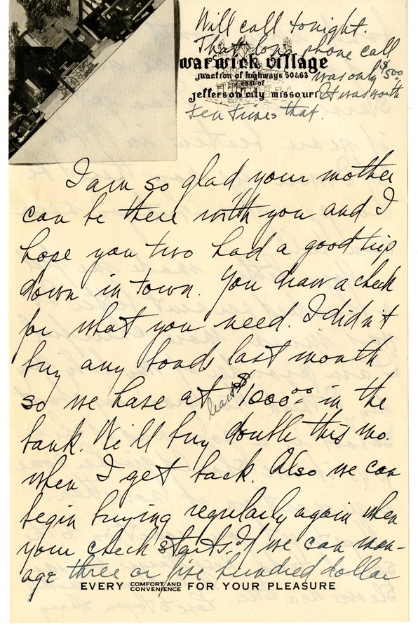 Letter from Harry S. Truman to Bess W. Truman