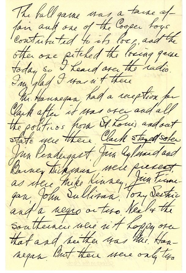 Letter from Harry S. Truman to Bess W. Truman