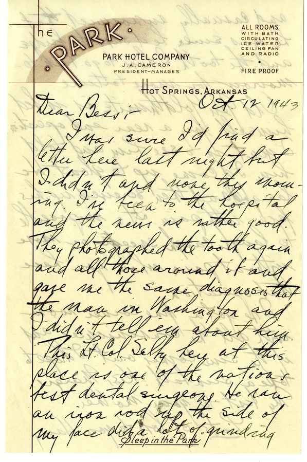 Letter from Harry S. Truman to Bess W. Truman