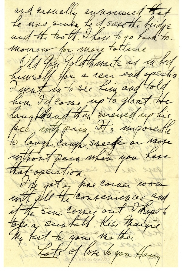 Letter from Harry S. Truman to Bess W. Truman