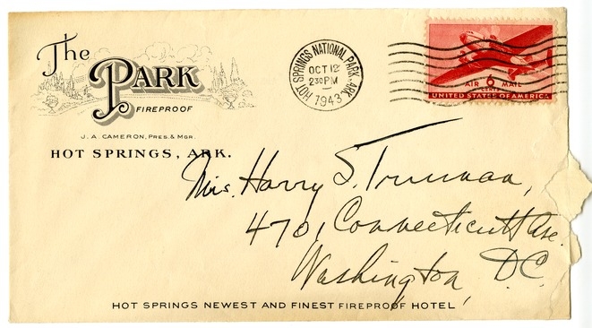 Letter from Harry S. Truman to Bess W. Truman