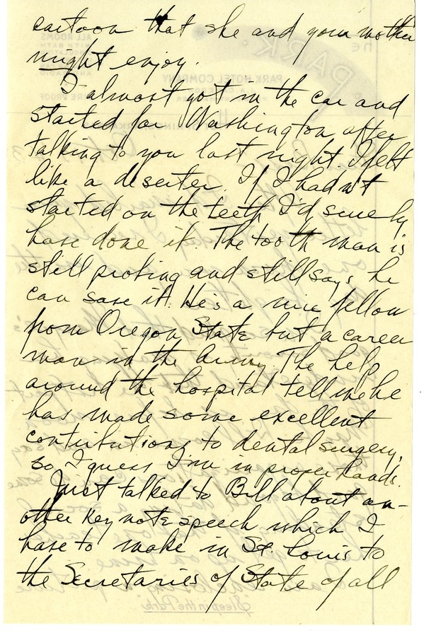 Letter from Harry S. Truman to Bess W. Truman