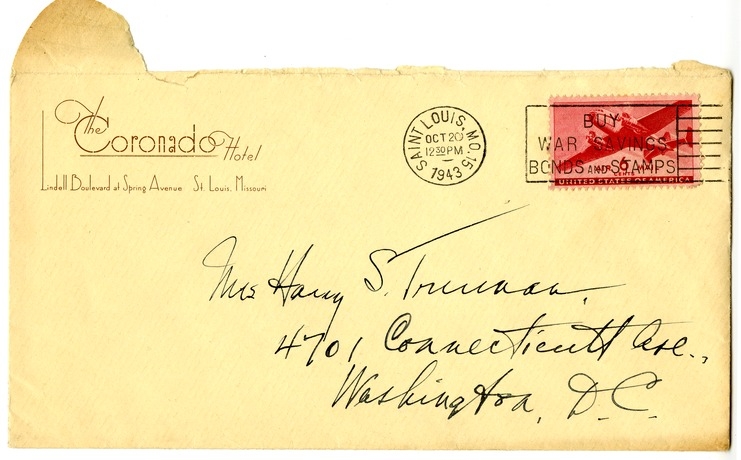 Letter from Harry S. Truman to Bess W. Truman