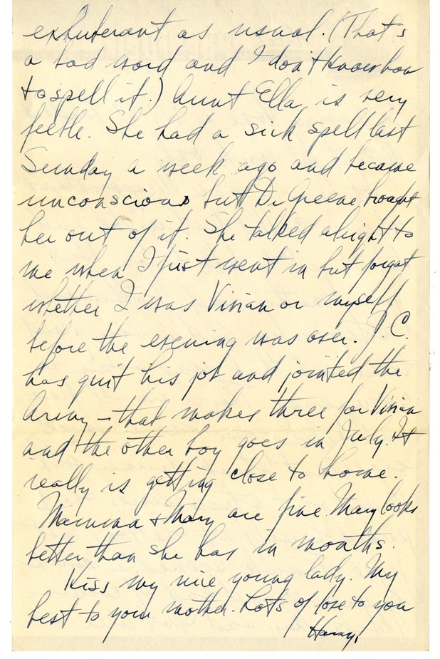 Letter from Harry S. Truman to Bess W. Truman