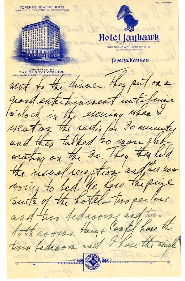 Letter from Harry S. Truman to Bess W. Truman
