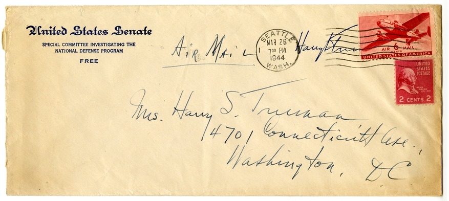Letter from Harry S. Truman to Bess W. Truman