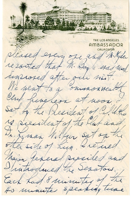 Letter from Harry S. Truman to Bess W. Truman