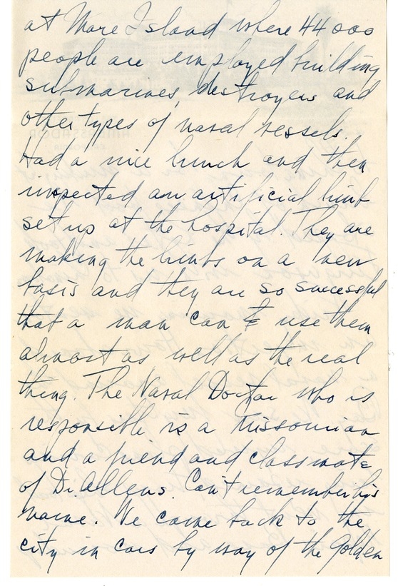 Letter from Harry S. Truman to Bess W. Truman