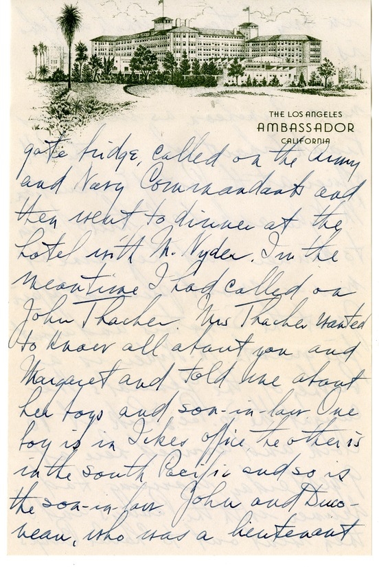 Letter from Harry S. Truman to Bess W. Truman