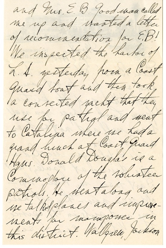 Letter from Harry S. Truman to Bess W. Truman