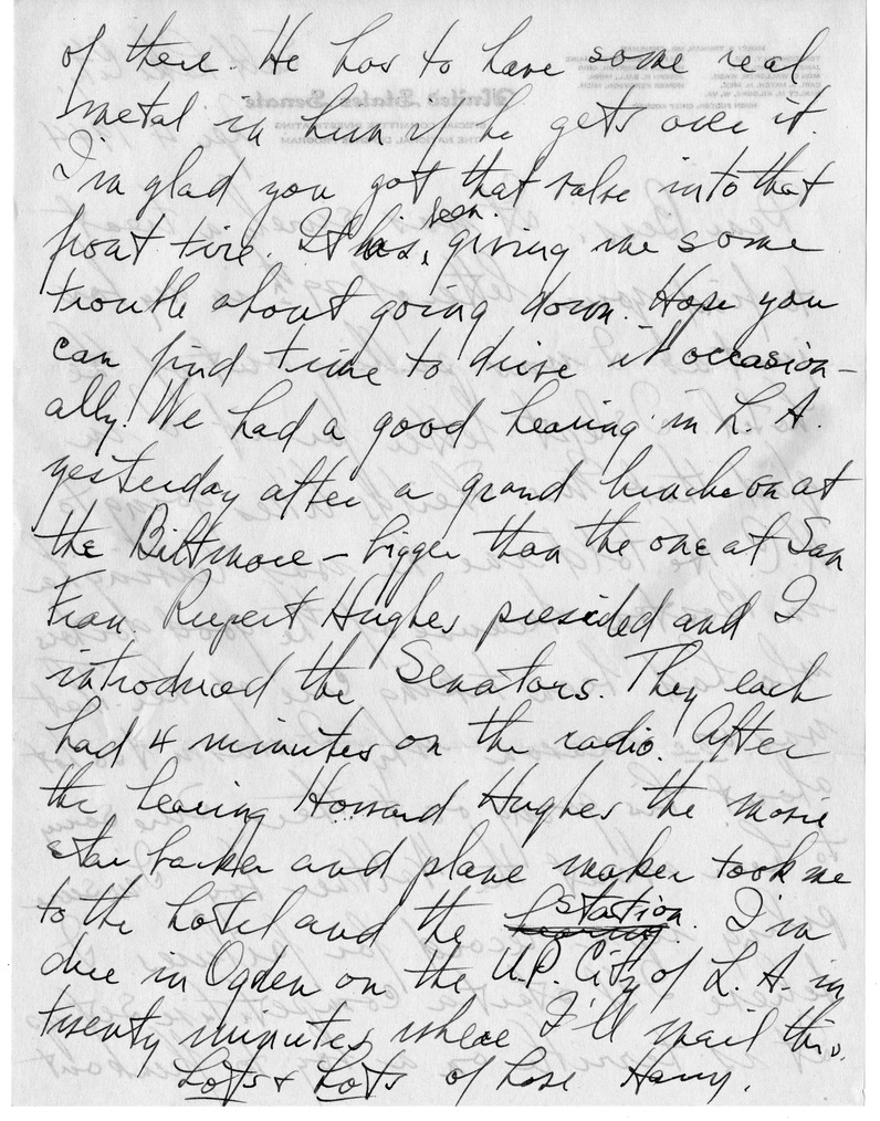 Letter from Harry S. Truman to Bess W. Truman