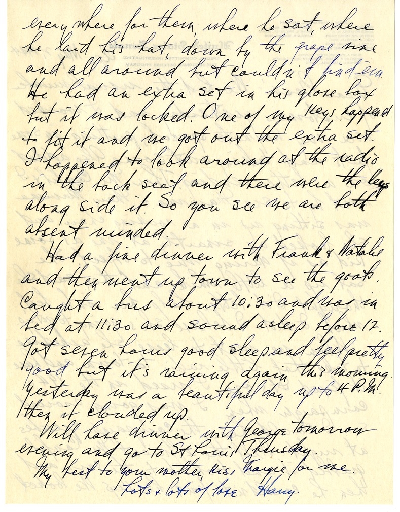 Letter from Harry S. Truman to Bess W. Truman
