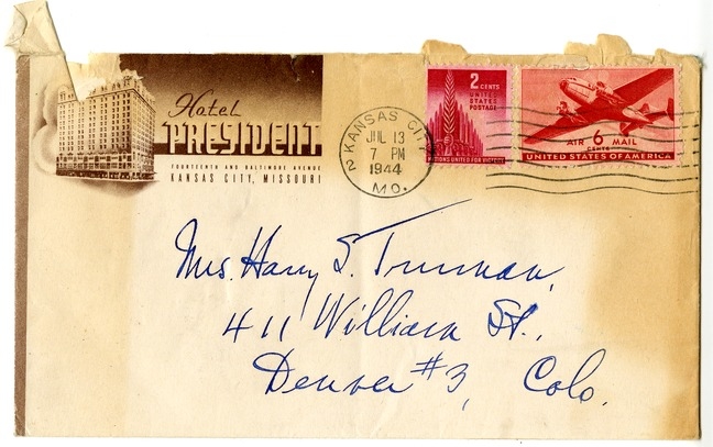 Letter from Harry S. Truman to Bess W. Truman