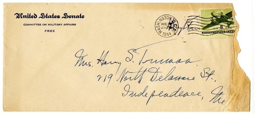 Letter from Harry S. Truman to Bess W. Truman