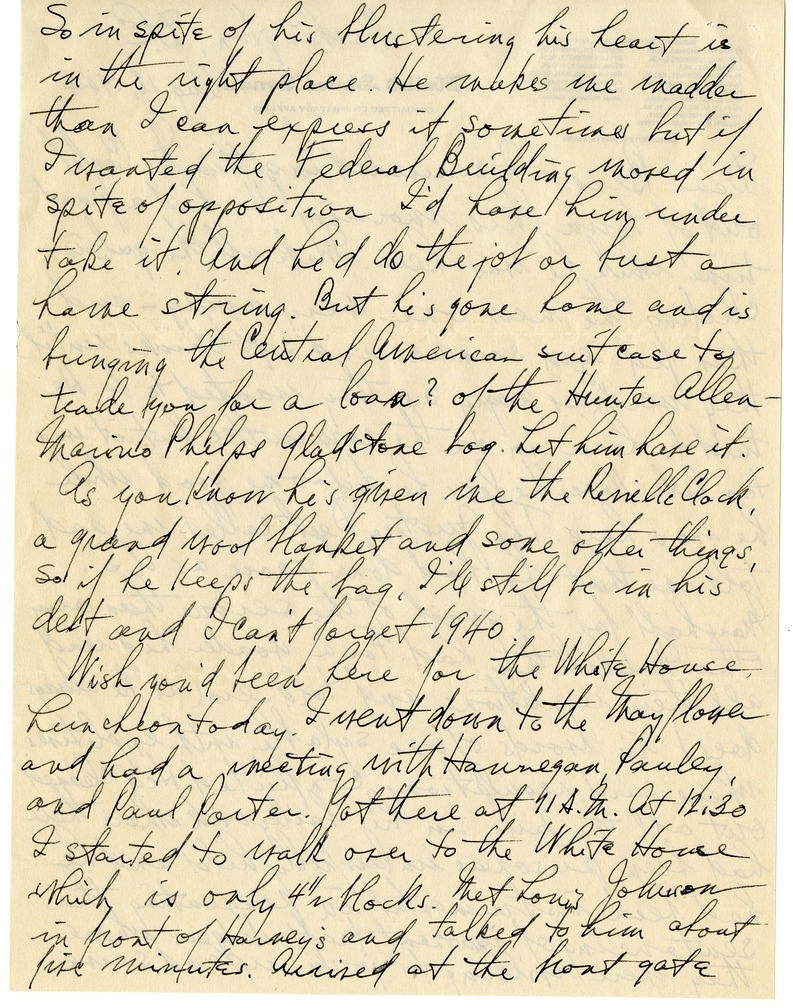 Letter from Harry S. Truman to Bess W. Truman with Attachment
