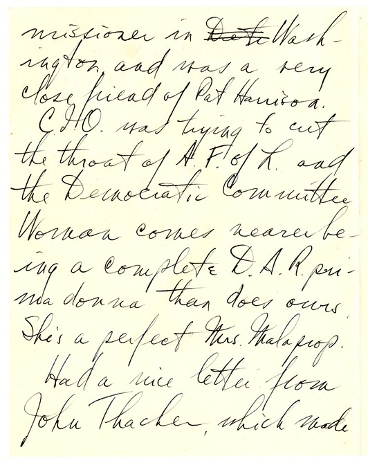 Letter from Harry S. Truman to Bess W. Truman