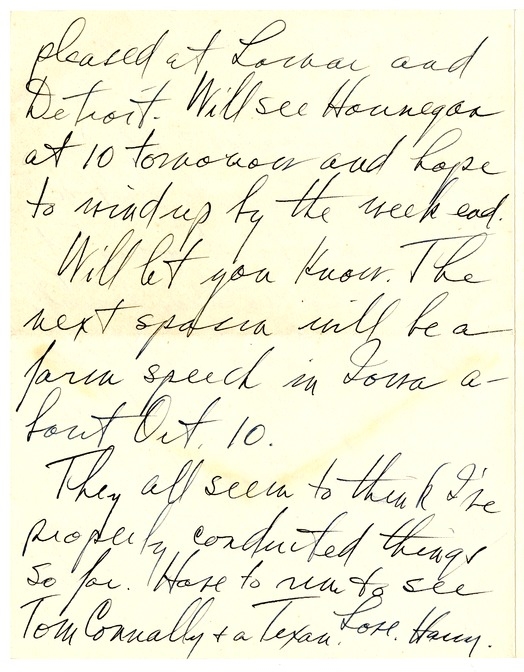 Letter from Harry S. Truman to Bess W. Truman