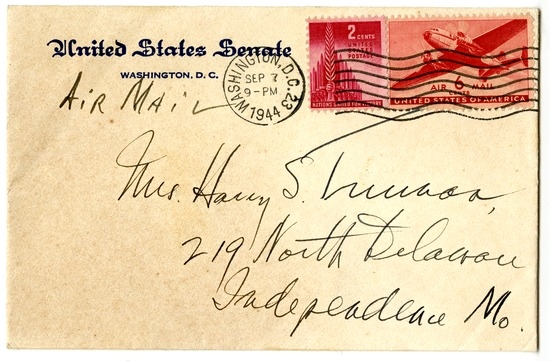 Letter from Harry S. Truman to Bess W. Truman