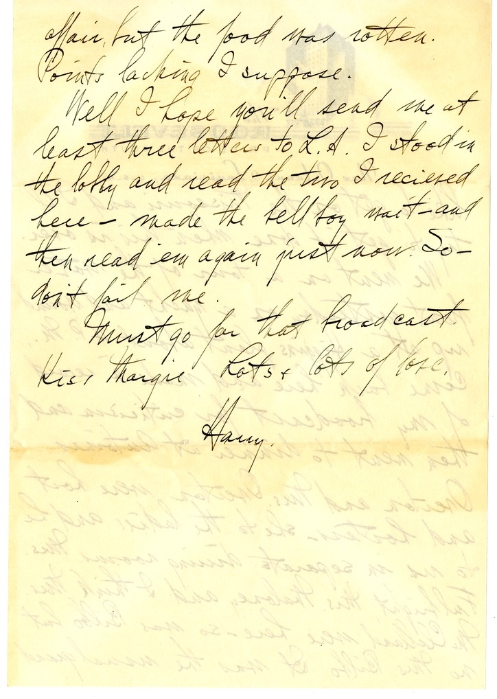 Letter from Harry S. Truman to Bess W. Truman