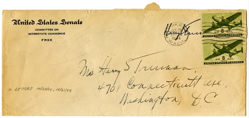 Letter from Harry S. Truman to Bess W. Truman