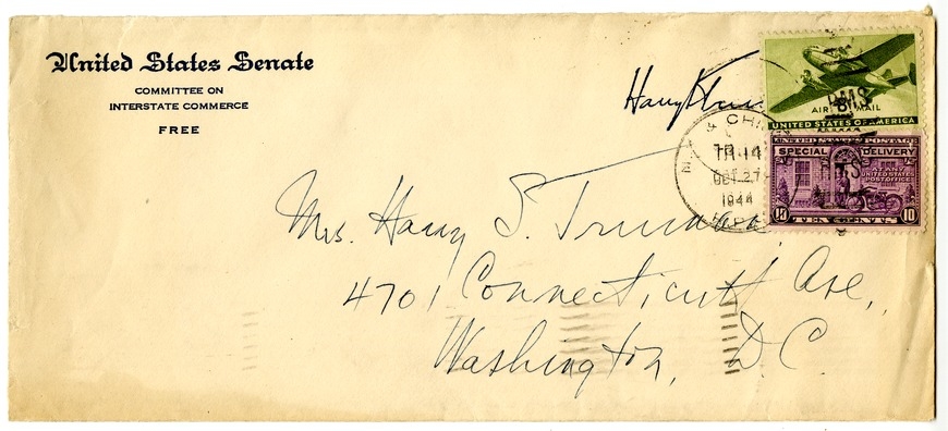 Letter from Harry S. Truman to Bess W. Truman