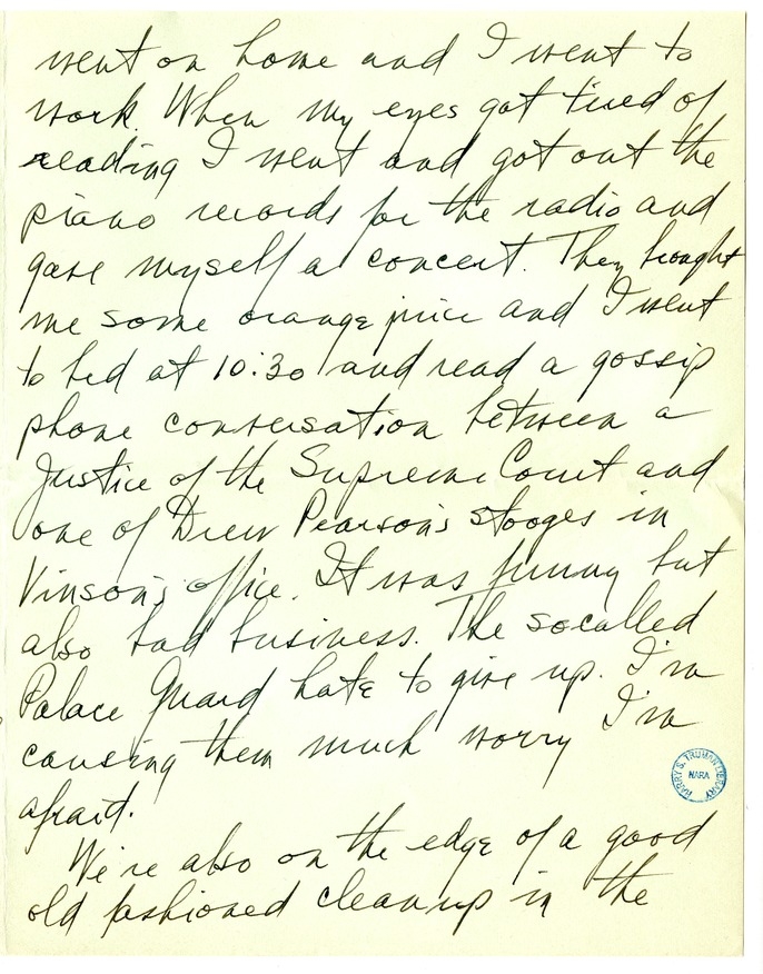 Letter from Harry S. Truman to Bess W. Truman