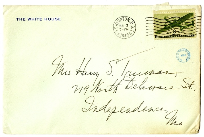 Letter from Harry S. Truman to Bess W. Truman