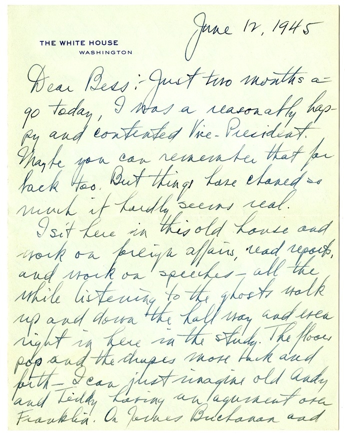 Letter from Harry S. Truman to Bess W. Truman