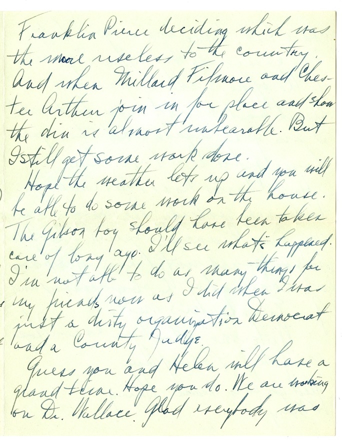 Letter from Harry S. Truman to Bess W. Truman
