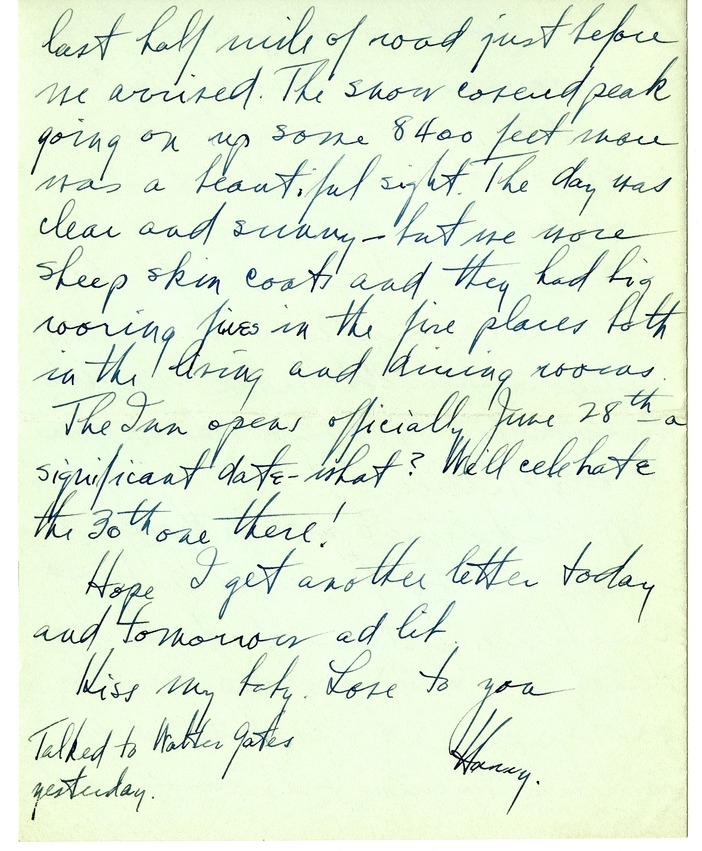 Letter from Harry S. Truman to Bess W. Truman