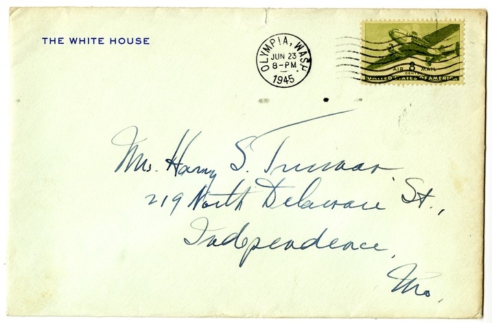 Letter from Harry S. Truman to Bess W. Truman