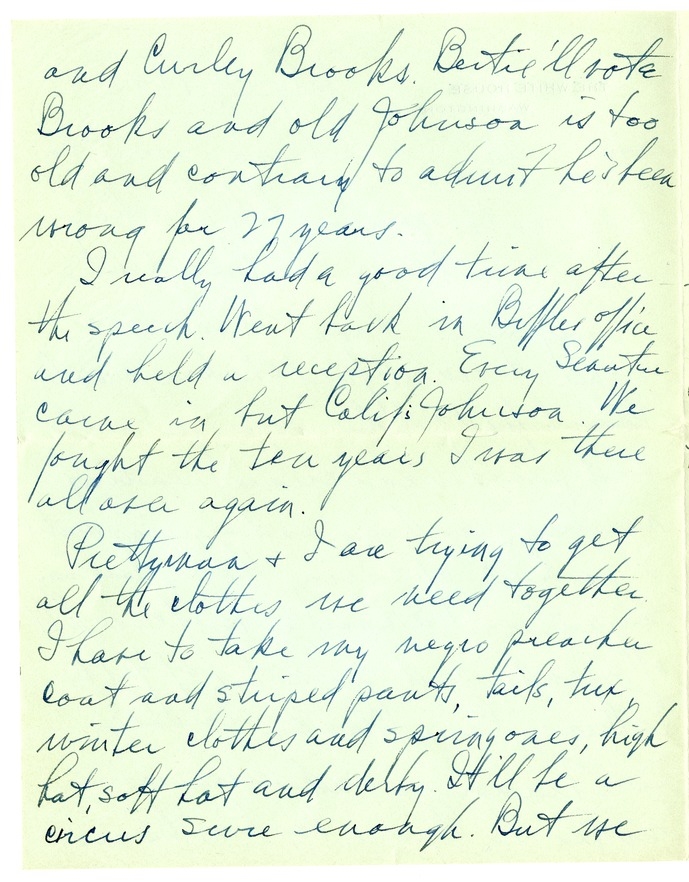 Letter from Harry S. Truman to Bess W. Truman