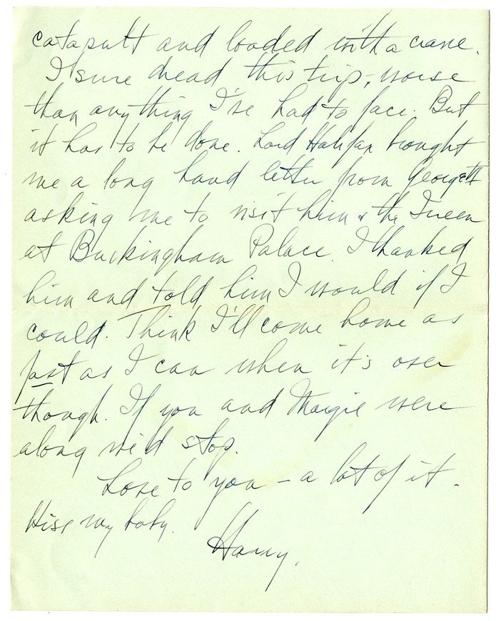 Letter from Harry S. Truman to Bess W. Truman